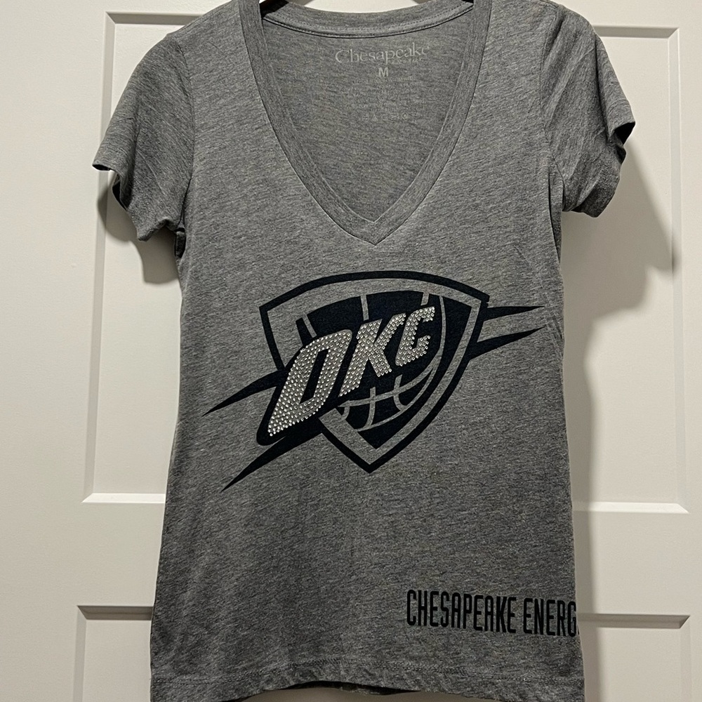 Gray OKC V-Neck T-Shirt